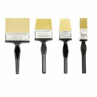 Spartan Wall Paint Brush | Nylon/Polyster Material | Blend Double Thickness, Triple Boiled Bristles Paint Brush 100 MM+ 75 MM +50MM+25MM, Long Bristles ( Set of 4, Black )