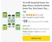 Amazon Fresh - Green Tea + many more items [Bengaluru][location specific]