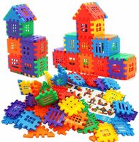 LAFUA Attractive Windows Small Sized House Building Blocks with Smooth Rounded Edges, Outdoors and Indoors Toys for Children Educational & Learning Toy for Kids Girls & Boys (75PCS, Multicolor)