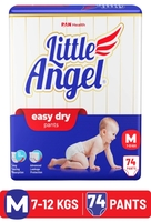 Little Angel Easy Dry Diaper Pants with 12 hrs absorption Medium (M) Size, 7-12 Kgs - M on Flipkart