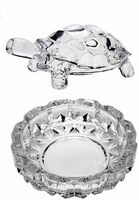 Vastu | Feng Shui Crystal Tortoise | Turtle with Crystal Plate (12 X 8 Cms) (1 Set)