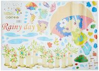 Amazon Brand - Solimo PVC Vinyl Wall Sticker For Kids Room (Rainy Shower Wall), Ideal Size On Wall: 120 X 85 Cm, Self-Adhesive, Self-Adhesive