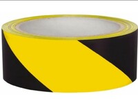 Ladwa Premium Waterproof Self Adhesive Floor Marking Tape - Durable Hazard Marker / Zebra Stripe Safety Floor Marking Tape for Hazard Caution Warning, Social Distancing, Warehouse & Gym Floors 20 m Road Marking Tape