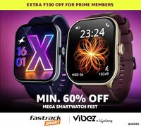 Mega Smartwatch Fest Min 60% off + Extra up to ₹200 Coupon for Prime Members
