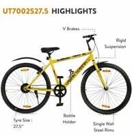 Urban Terrain Rio Cycle/Bicycle City Bike 27.5T Single Speed Bike with Complete Accessories Cycle for Men/Boys (UT7002S27.5,Yellow,Black)