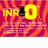 Air Asia Big Sale - One Way Fare From INR 0 [Excluding Taxes Surcharge & Other Fee]