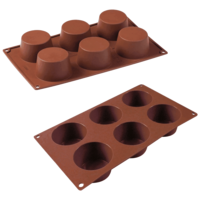 WONDERCHEF Pavoni Muffin 6 Portions Mould For Microwave, Refrigerator (Good Elasticity, 63152908, Brown)