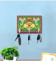 Elephant Multicolour MDF 3 Hooks Key Holder
