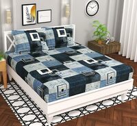 BSB HOME Microfiber 144 TC Aspire 2.O Collections Soft Breathable Wrinklefree Cheks Printed Double Bedsheets