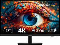 ViewSonic 27 inch 4K Ultra HD IPS Panel with HDR10, 10 bit Color Depth, 3 Side Bezel Less,104 sRGB,Tilt, Eye ProTech for Comfort Viewing, 2 x HDMI, Display Port Monitor (VA2762-4K)  (AMD Free Sync, Response Time: 4 ms,