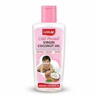 LuvLap Baby Hair & Skin Oil, 100% Natural Cold Pressed Virgin Coconut Oil, Baby Massage Oil, Prevents Diaper Rash, 200ml