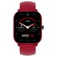 in base Urban Lite X Smartwatch with Activity Tracker (40.64mm IPS LCD Display, IPX68 Water Resistant, Red Strap)