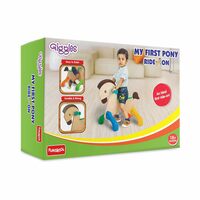 Funskool Giggles - My First Pony, Ride On Toy, Wooden, Ride-on for Toddlers, 18 Months +, Front and Back Movement, Motor Skills and Sense of Direction, Indoors
