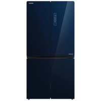 TOSHIBA 650 Litres Frost Free French Door Convertible Refrigerator with 3 Independent Cooling Technology (GR-RF646WE-PGI, Blue Glass)