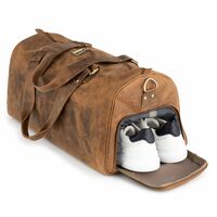 Apply 50% coupon - Berliner Bags Weekender Oslo with Shoe Compartment Made of Hunter Leather, Travel Bag for Men and Women - Brown