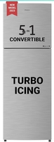 Haier 240 L 2 Star Frost Free Double Door Top Mount Refrigerator (2023 Model, HEF-252DS-P, Dazzle Steel, Convertible)