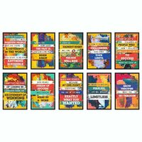 VantageKart Inspirational Motivational Self Adhesive Wall Posters For Home & Office Decor (Paper, 18x12-inch, Multi) - Set of 10
