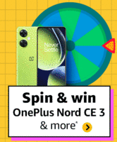 Chance to win ₹10/20 & more on Amazon Spin and Win (OnePlus Nord CE3 & more)
