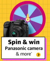 Chance to win ₹10/20 & more on Amazon Spin and Win (Panasonic camera & more)