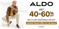 Aldo Flash Sale-Get 40-60% Off + Buy 2 & Get Additional 10% Off 