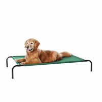 Large Elevated Cooling Mesh Fabric Pet Dog Cot Bed - 51 X 31 X 8 Inches, Green
