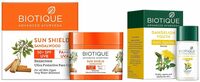 Biotique Bio Sandalwood Face & Body Sun Cream SPF 50 UVA/UVB Sunscreen For All Skin Types In The Sun Very Water Resistant, 50gm And Dandelion Visibly Ageless Serum, 40 ml