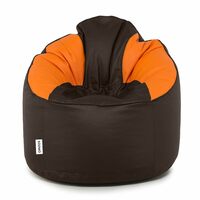 Amazon Brand - Solimo Muddha Xxxl Bean Bag Filled With Beans (Brown & Orange)(Faux Leather) [Apply ₹50 Off Coupon]