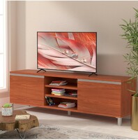 Amazon Brand - Solimo Aster Engineered Wood TV Unit (4 Doors & 7 Shelves, Walnut Finish)