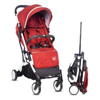 Mee Mee Baby Pram Premium Airport Stroller,Tri-Folding,Comfortable Spacious for 0-3 Yrs Baby/KidsMulti Recline Position Stroller (Dark Red)