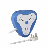 Amazon Basics Two-Way Triangle Surge Protector with Two 2.4A USB Ports,(White)