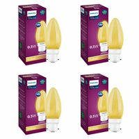 Philips LED Deco Yellow 0.5W Glass Candle (Pack of 4)