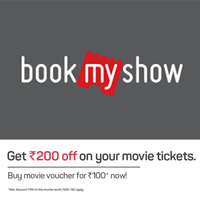 BookMyShow - Get 200 off on Movie Tickets Buy Movie voucher for 100 (Yodha offer)