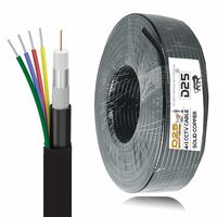 D25 4+1 Coaxial Pure Copper CCTV Camera Standard Cable for Security and Surveillance | Solid Annealed Bare Copper Conductor | Video, Power and Audio Communication, Black (70 METER)
