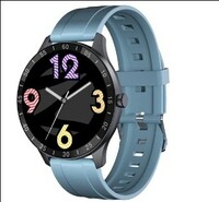 Zebronics Zeb-FIT3220CH Smart Fitness Watch with Full Touch TFT Round Display, Metal Body, Built-in Games, 7-day Data Storage, SpO2, BP & Heart Rate Monitor, IP68 Water Resistant (Black Rim + Blue Strap) 