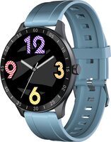 Zebronics Zeb-FIT3220CH Smart Fitness Watch with Full Touch TFT Round Display, Metal Body, Built-in Games, 7-day Data Storage, SpO2, BP & Heart Rate Monitor, IP68 Water Resistant (Black Rim + Blue Strap)