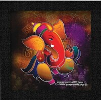 SAF 'Ganesha' Painting (Wood, 12 inch x 12 inch, Special Effect Textured, SAO97) 