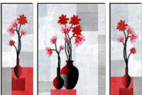 SAF UV Textured Flower Print Framed Painting Set of 3 for Home Decoration (Synthetic, 12 inch x 18 inch, Set of 3) SANFJMA62 