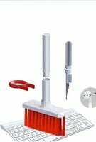 Sounce Cleaning Soft Brush Keyboard Cleaner 5-in-1 Multi-Function Computer Cleaning Tools Kit Corner Gap Duster Keycap Puller for Bluetooth Earphones Lego Laptop AirPods Pro Camera Lens (Red)