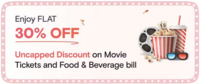 30% off on Movie Tickets and F&B AT CINEPOLIS 