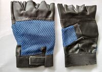 Spanco Blue Color Leather Gym Gloves for Weight Lifting and Exercise for Men, Women, Teens Gym & Fitness Gloves Also Used as Biker Gloves