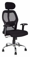 Townsville Prague Ergonomic Fabric Chair with Cushion and Fixed Arm (Black, 90 Kilograms)