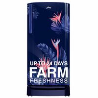 Godrej 180 L 3 Star Farm Fresh Crisper Technology With Jumbo Vegetable Tray Direct Cool Single Door Refrigerator(2023 Model, RD R190C THF FR BL, Floral Blue)