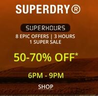 Ajio SUPERDRY Sale [6-9 PM] - Get 50 - 70% Off
