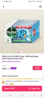 Zepto price drop zone(loot deal) : dettol icy cool bath soap(pack of 5×125grams) @146rs(location specific)