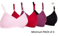 [Pack of 4] Women Full Coverage Non Padded Bra (Multicolor)