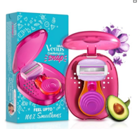 Gillette Venus Snap Hair Remover| Women Body Razor| Pack of 1 | Compact case|Soap gel bar with avocado