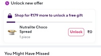 Zepto loot deal: get 1 piece nutralite chocospread free on orders above 199(might be user specific)