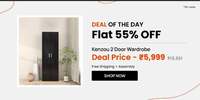 Pepperfry Deal of the Day: Kenzou 2 Door Wardrobe in Wenge Finish, By Mintwud from Pepperfry