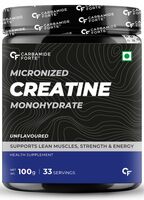  Carbamide Forte Micronised Creatine Monohydrate Powder | Creatine Supplement for Lean Muscle Volumization, Strength & Energy - Unflavoured - 33 Servings - 100g 