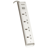PHILIPS 10 Amps 4 Sockets Power Multiplier (1.2 Meters, Child Safety Shutter, CHP2442W/94, White)